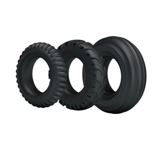 Набор эрекционных колец "Ring" черные, силикон 