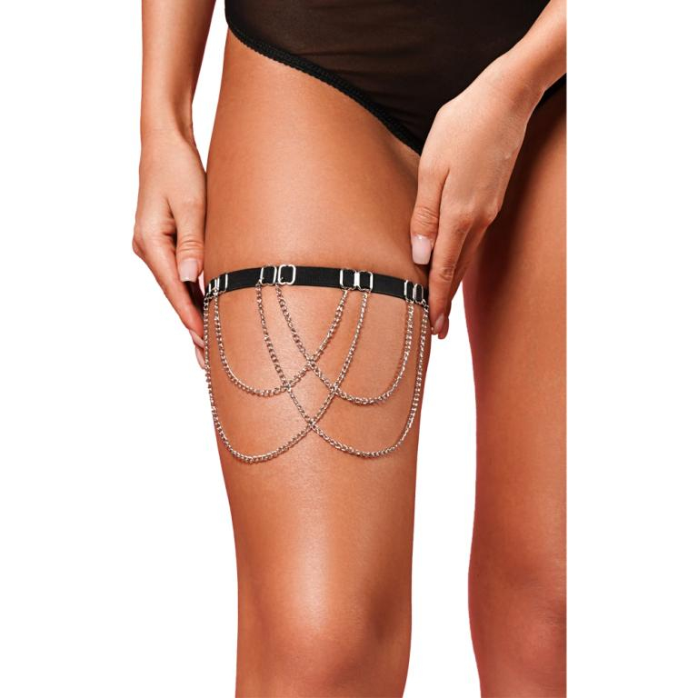 Подвязка с цепочками "Amor El" черная 